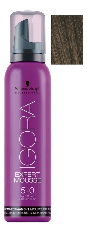 

Тонирующий мусс для волос Igora Expert Mousse 100мл: 5-0 Light Brown Natural, Тонирующий мусс для волос Igora Expert Mousse 100мл