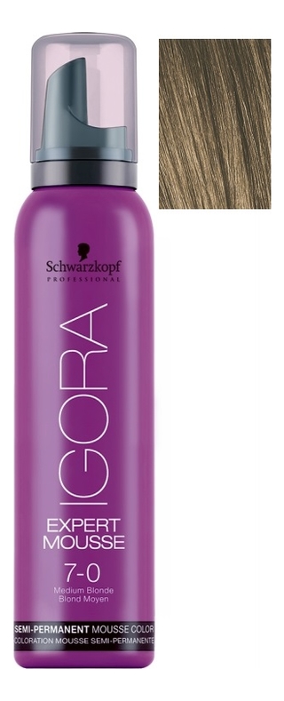 

Тонирующий мусс для волос Igora Expert Mousse 100мл: 7-0 Medium Blonde Natural, Тонирующий мусс для волос Igora Expert Mousse 100мл