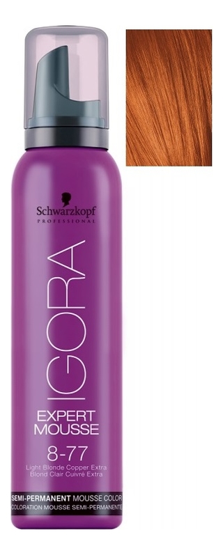 

Тонирующий мусс для волос Igora Expert Mousse 100мл: 8-77 Light Blonde Intense Copper, Тонирующий мусс для волос Igora Expert Mousse 100мл
