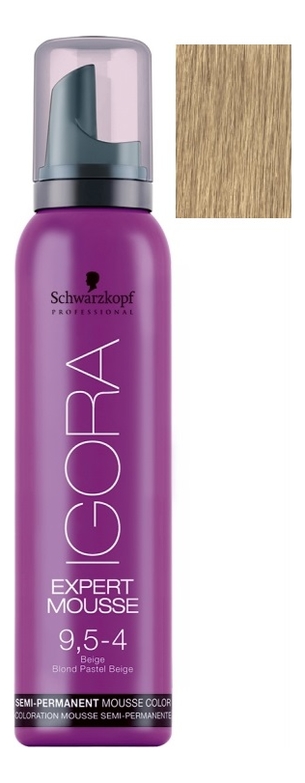

Тонирующий мусс для волос Igora Expert Mousse 100мл: 9,5-4 Platinum Blonde Beige, Тонирующий мусс для волос Igora Expert Mousse 100мл