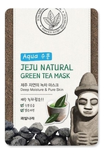 Welcos Маска для лица успокаивающая Jeju Natural Green Tea Mask 20г
