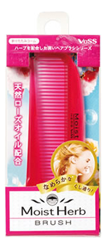 

Расческа для увлажнения и придания блеска волосам с маслом розы Moist Herb Brush (складная)