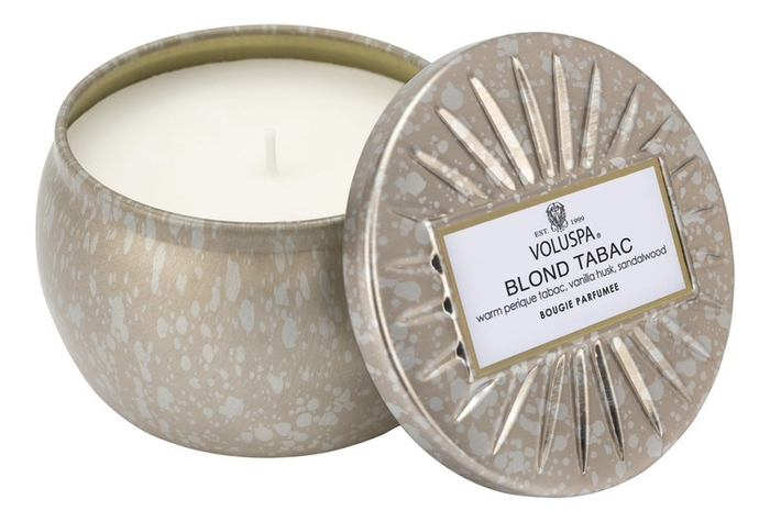 

Ароматическая свеча Blond Tabac (теплый табак): свеча в декоративном подсвечнике 127г, Ароматическая свеча Blond Tabac (теплый табак)