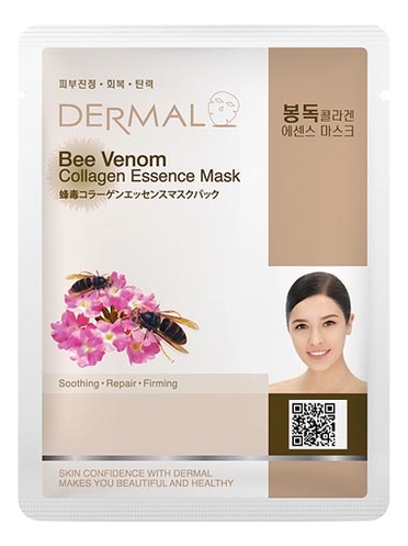 

Тканевая маска для лица Bee Venom Collagen 23г (пчелиный яд и коллаген)