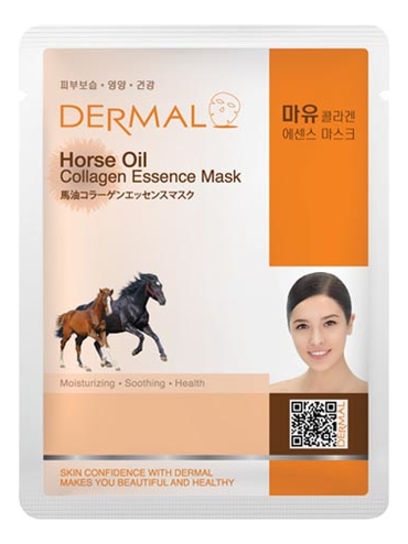 

Тканевая маска для лица Horse Oil Collagen Essence Mask 23г (лошадиное масло и коллаген)