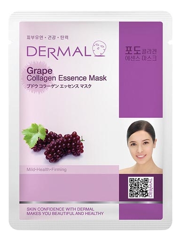 

Тканевая маска для лица Grape Collagen Essence Mask 23г (виноград и коллаген)