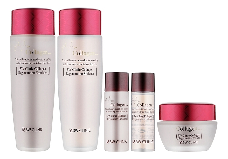 

Набор для лица с коллагеном Collagen Skin Care 3 Items (тонер 150/30мл + эмульсия 150/30мл + крем 60мл)