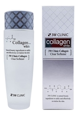 3W CLINIC Осветляющий тонер для лица с коллагеном Collagen White Clear Softener 150мл