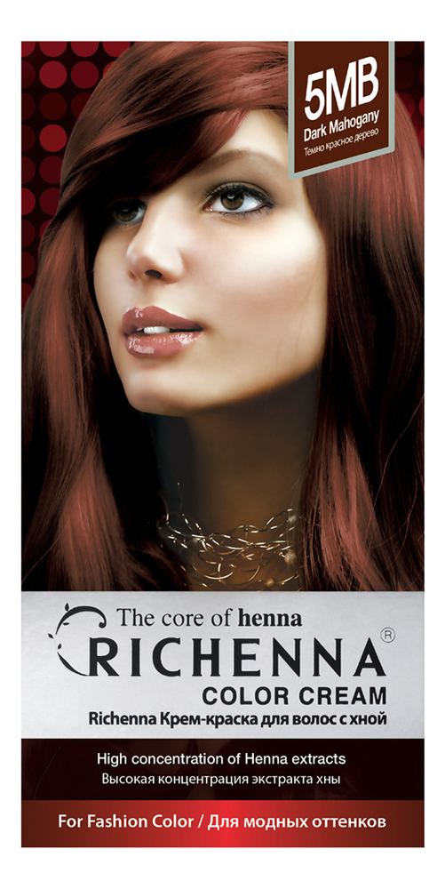 

Крем-краска для волос с хной Color Cream 60г: 5MB Dark Mahogany, Крем-краска для волос с хной Color Cream 60г