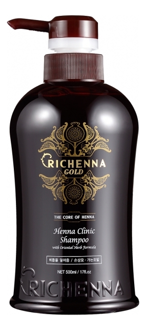 

Шампунь для волос с хной и комплексом восточных трав Gold Henna Clinic Shampoo With Oriental Herb Formula: Шампунь 500мл, Шампунь для волос с хной и комплексом восточных трав Gold Henna Clinic Shampoo With Oriental Herb Formula