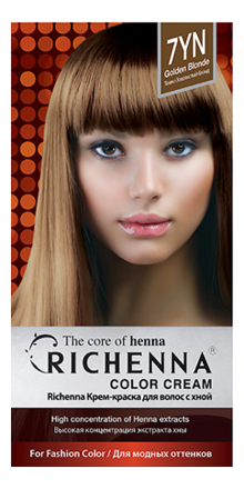 

Крем-краска для волос с хной Color Cream 60г: 7YN Golden Blonde, Крем-краска для волос с хной Color Cream 60г