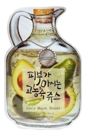 Маска тканевая для лица Avocado Juicy Mask Sheet Nutritious &amp; Lifting 23г (авокадо)