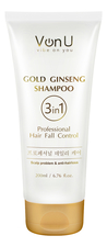 Von-U Шампунь для волос с экстрактом золотого женьшеня Ginseng Gold Shampoo 200мл