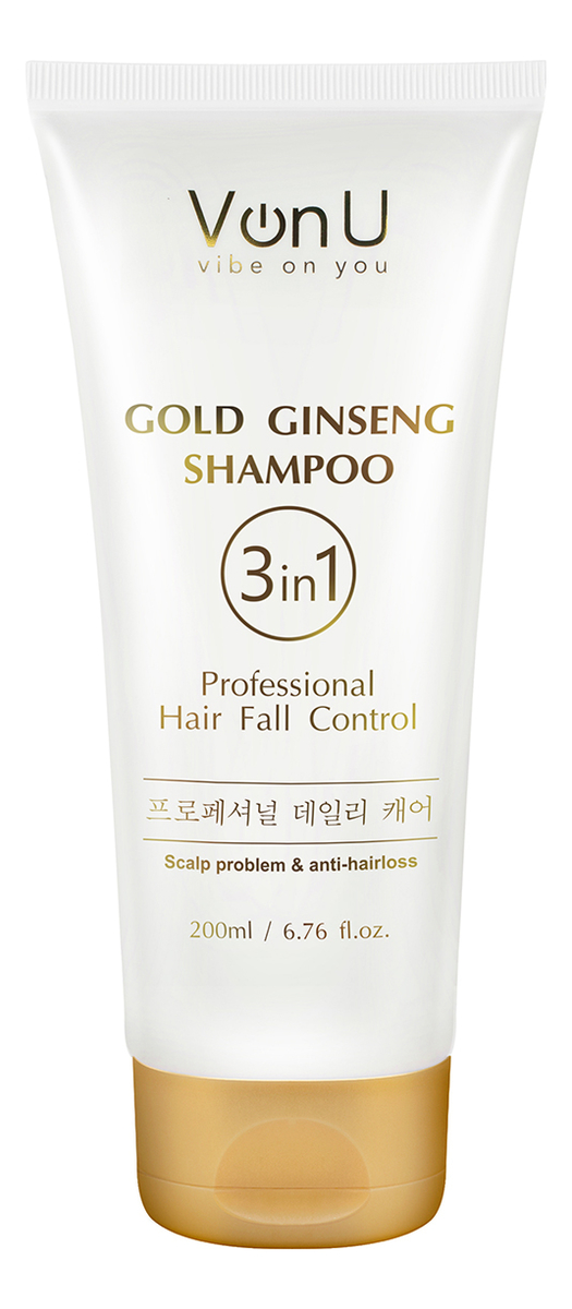 

Шампунь для волос с экстрактом золотого женьшеня Ginseng Gold Shampoo 200мл