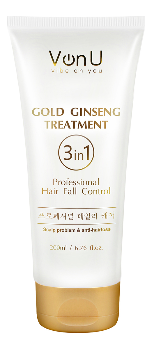 

Уход для волос с экстрактом золотого женьшеня 3 в 1 Gold Ginseng Treatment 200мл