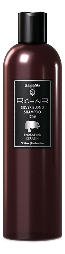 Купить Оттеночный шампунь для платиновых оттенков блонд Richair Silver Blond Shampoo 400мл, Egomania