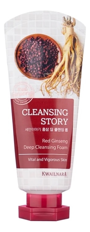 kwailnara пенка для умывания cleansing story red ginseng 120 мл 120 г Пенка для умывания Cleansing Story Red Ginseng Deep Cleansing Foam 120г