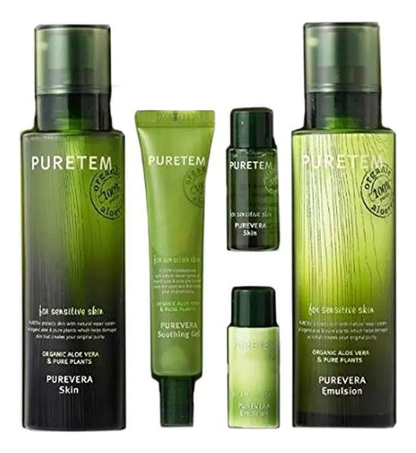 

Набор для лица с экстрактом алоэ вера Puretem Purevera (тонер 130мл + эмульсия 130мл + крем 2*8мл + гель 25мл)