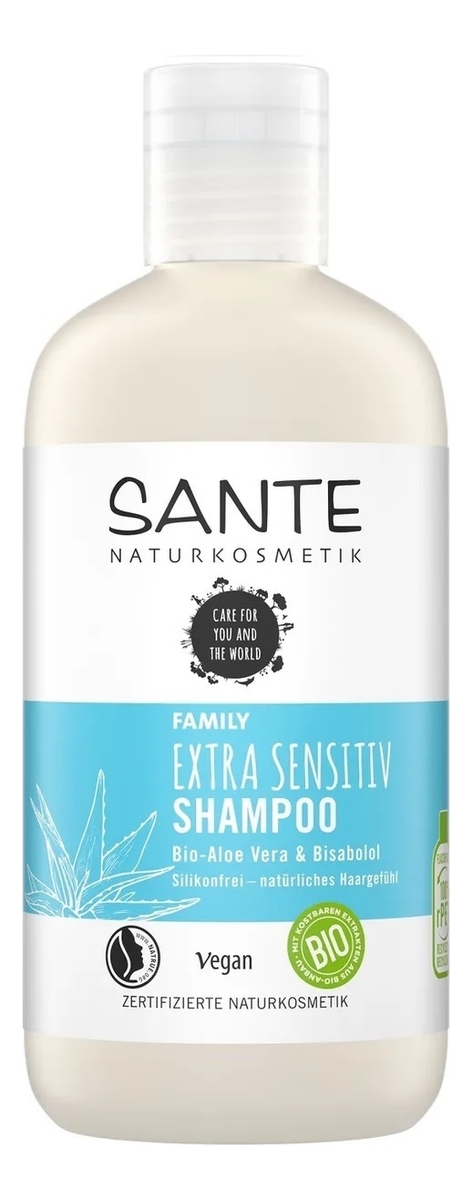 

Шампунь для чувствительной кожи головы Family Jeden Tag Shampoo Extra Sensitiv Bio-Aloe & Bisabolol 300мл: Шампунь 250мл, Шампунь для чувствительной кожи головы Family Extra Sensitiv Shampoo Bio-Aloe Vera & Bisabolol