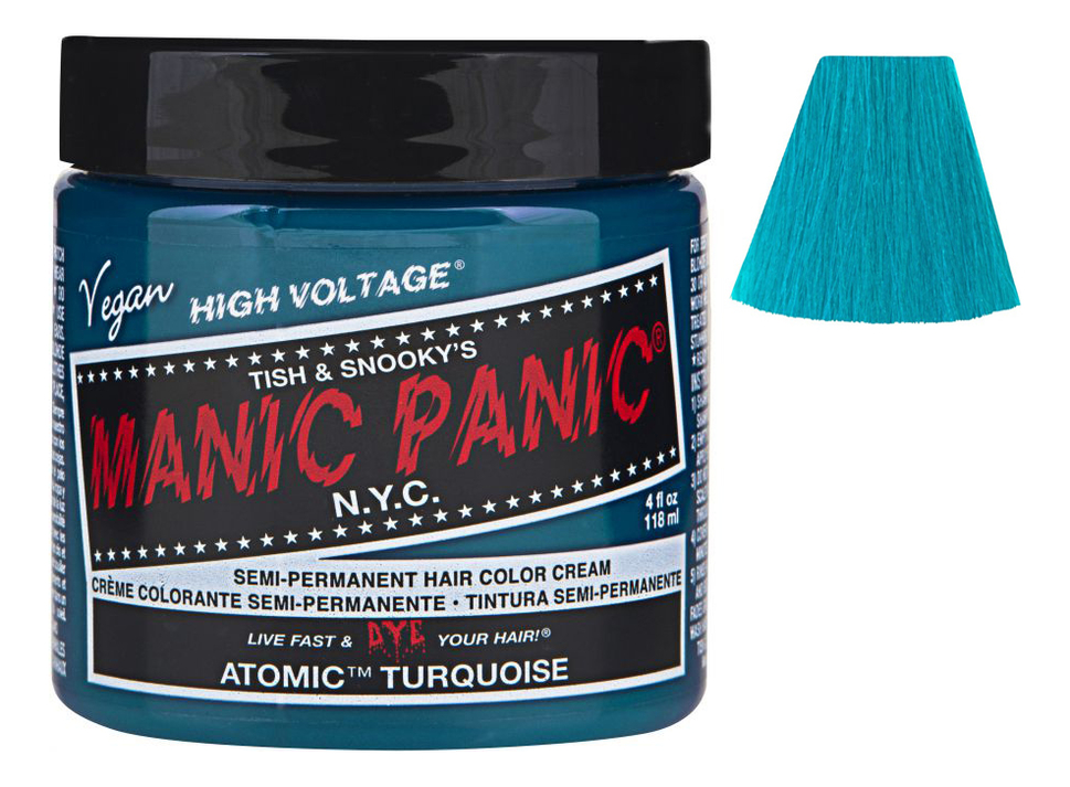 Маник паник краска. Manic Panic Atomic Turquoise. Краска Turquois 3342.