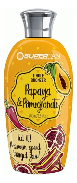 Бронзирующий ускоритель загара в солярии Papaya  Pomegranate Triple Bronzer (папайя и гранат): Крем 200мл