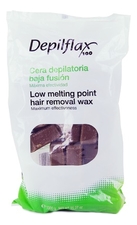 Depilflax Горячий воск для чувствительной кожи плотный Low Melting Point Hair Removal Wax (шоколадный)