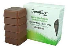 Depilflax Горячий воск для чувствительной кожи плотный Low Melting Point Hair Removal Wax (шоколадный) 