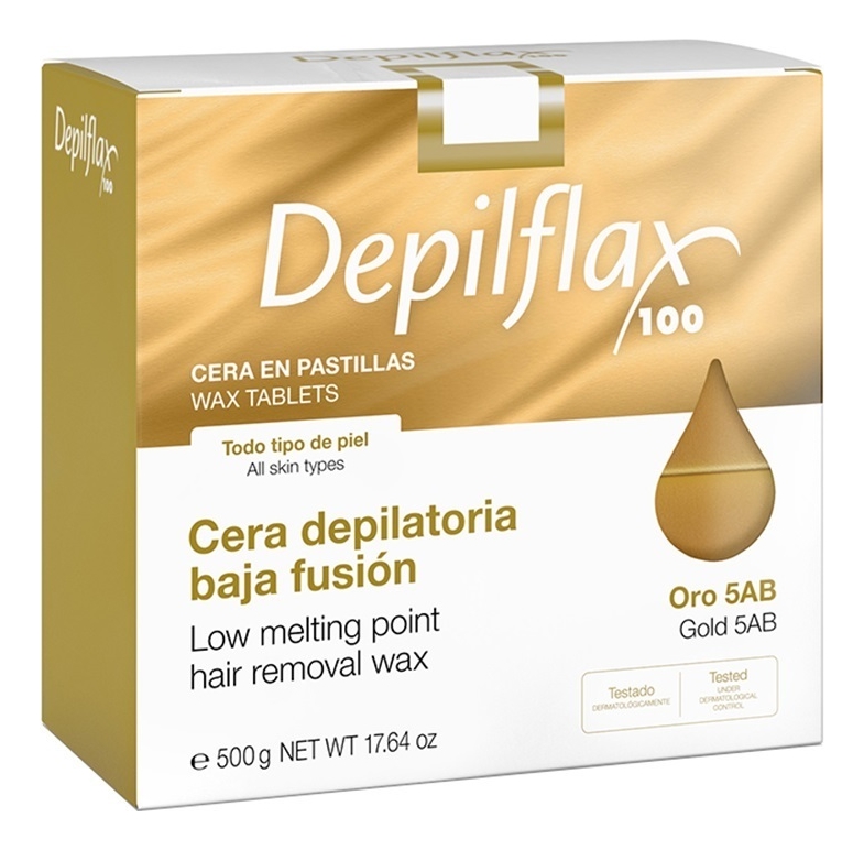 Купить Горячий воск для сухой кожи средней плотности Low Melting Point Hair Removal Wax (золотой) : Воск 500г, Depilflax