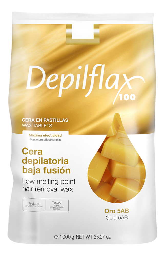 Купить Горячий воск для сухой кожи средней плотности Low Melting Point Hair Removal Wax (золотой) : Воск 1000г, Depilflax