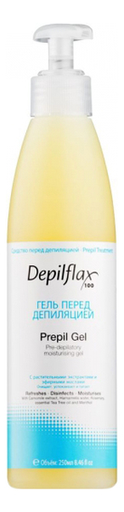 

Гель преддепиляционный очищающий и дезинфицирующий кожу Prepil Gel: Гель 250мл, Гель преддепиляционный очищающий и дезинфицирующий кожу Prepil Gel