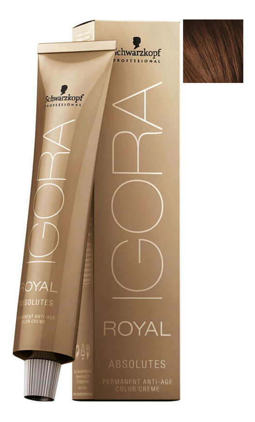 

Крем-краска для волос Igora Royal Absolutes 60мл: 5-70 Light Brown Copper Natural, Крем-краска для волос Igora Royal Absolutes 60мл