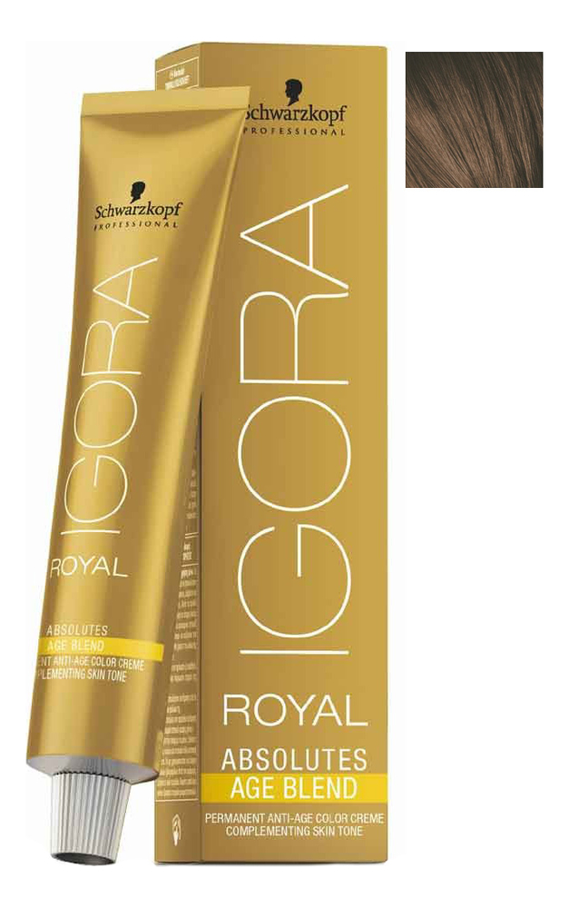 

Крем-краска для волос Igora Royal Absolutes Age Blend 60мл: 6-460 Dark Blonde Beige Chocolate, Крем-краска для волос Igora Royal Absolutes Age Blend 60мл