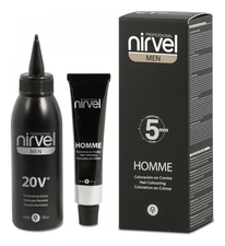 Nirvel Professional Мужская крем-краска для седых волос Color Homme Cream 2*30мл (краситель + окислитель)