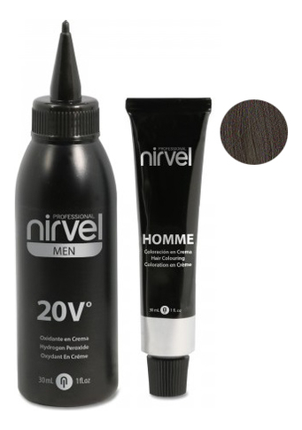 Мужская крем-краска для седых волос Color Homme Cream 2*30мл (краситель + окислитель): G-3 Dark Grey от Randewoo