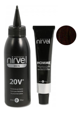 Nirvel Professional Мужская крем-краска для седых волос Color Homme Cream 2*30мл (краситель + окислитель)