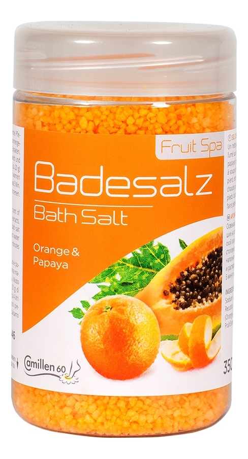 

Соль для ножных ванн восстанавливающая Апельсин и Папайя Badesalz Orange-Papaya: Соль 350г, Соль для ножных ванн восстанавливающая Апельсин и Папайя Badesalz Orange-Papaya