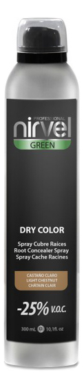 

Тонирующий спрей для волос Green Dry Color 300мл: Light Chestnut, Тонирующий спрей для волос Green Dry Color 300мл