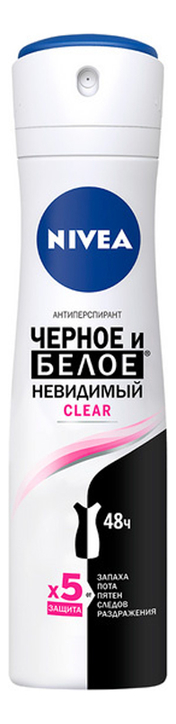 Дезодорант-антиперспирант Невидимая защита для черного и белого Clear