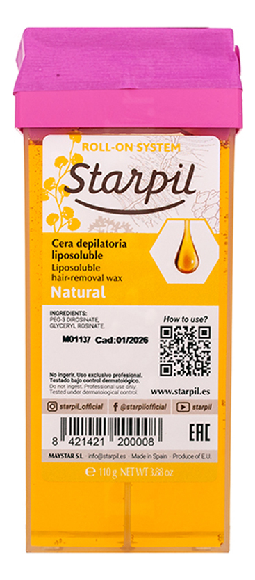 Воск в картридже Натуральный Cera Natural 110г (прозрачный)