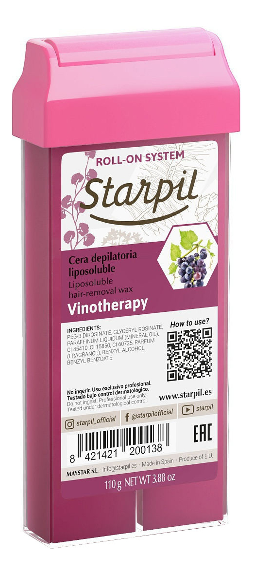 

Воск в картридже Винный Vinotherapy 110г (средней плотности)