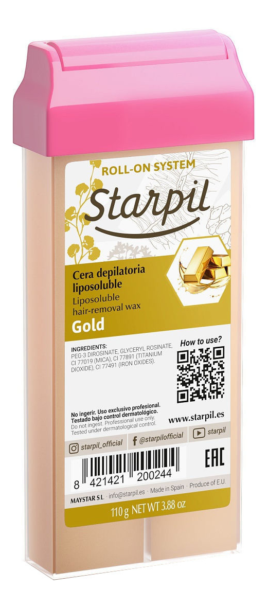 

Воск в картридже Золотой Cera Gold 110г (средней плотности)
