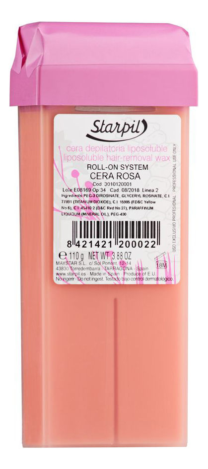 

Воск в картридже Розовый Cera Rosa 110г (средней плотности)