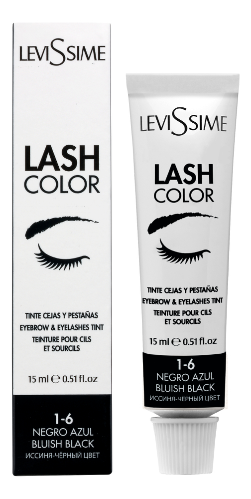 

Краска для бровей и ресниц Lash Color 15мл: 1.6 Иссине-черный, Краска для бровей и ресниц Lash Color 15мл