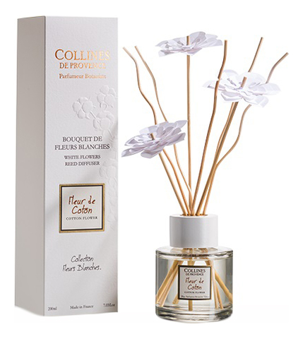 

Ароматический диффузор Fleurs Blanches 200мл: Cotton Flower, Ароматический диффузор Fleurs Blanches 200мл