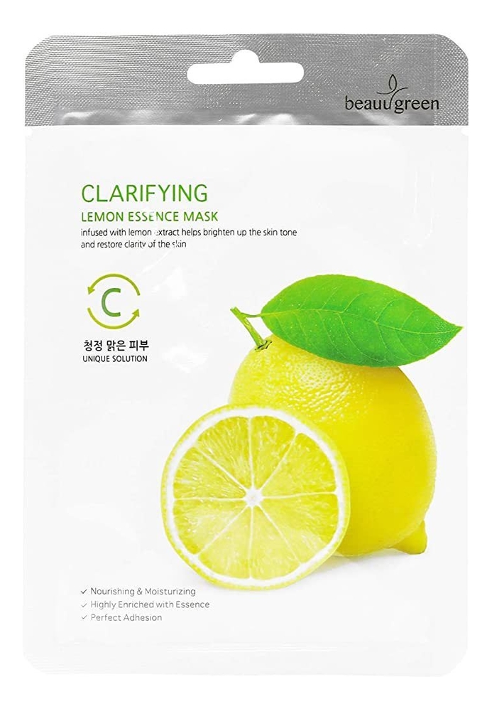 Тканевая маска для лица c экстрактом лимона Premium Clarifying Lemon Essence Mask 23г тканевая маска для лица c экстрактом лимона premium clarifying lemon essence mask 23г