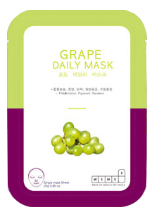 

Маска для лица с экстрактом винограда Grape Daily Mask: Маска 1шт, Маска для лица с экстрактом винограда Grape Daily Mask