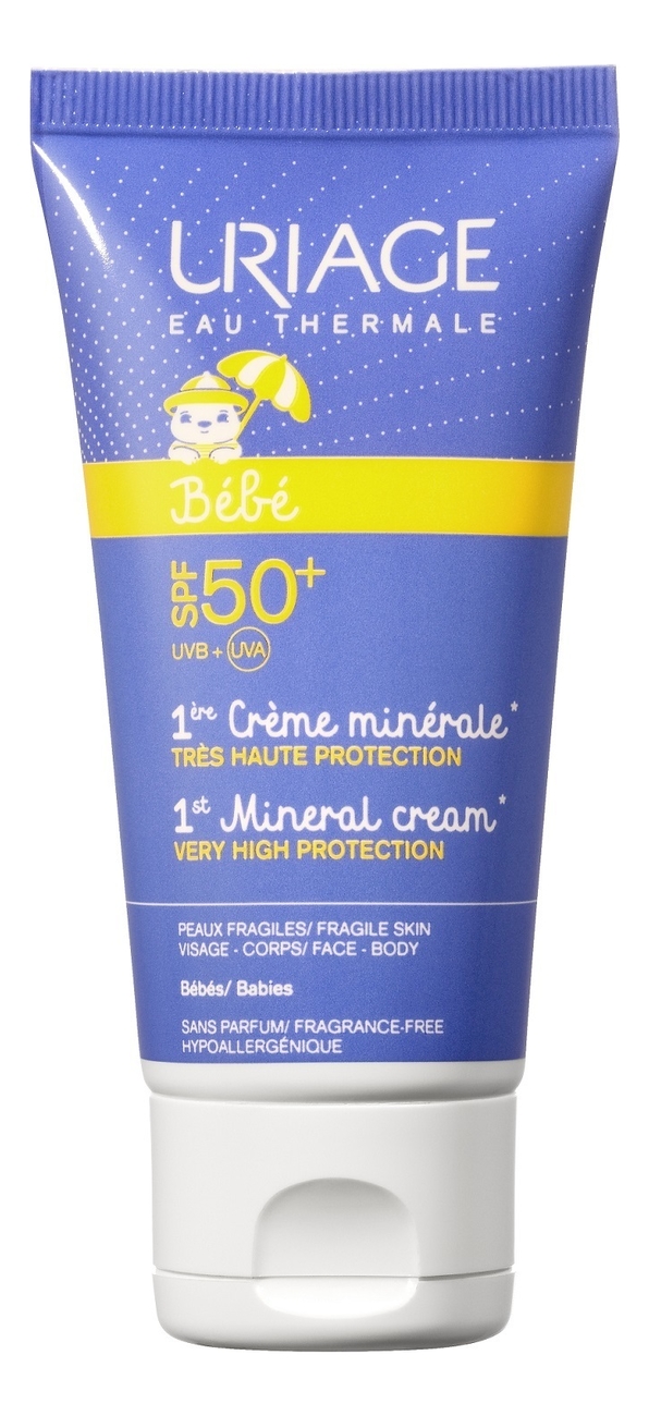 Солнцезащитный минеральный крем для детей Bebe 1ere Creme Minerale SPF50+ 50мл