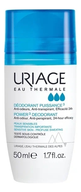 Роликовый дезодорант тройной силы Eau Thermale Deodorant Puissance3: Дезодорант 50мл la roche posay deodorant дезодорант спрей физиологический 48 часов 150 мл