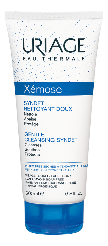 Купить Мягкий очищающий гель для сухой кожи лица Xemose Syndet Nettoyant Doux: Гель 200мл, Uriage