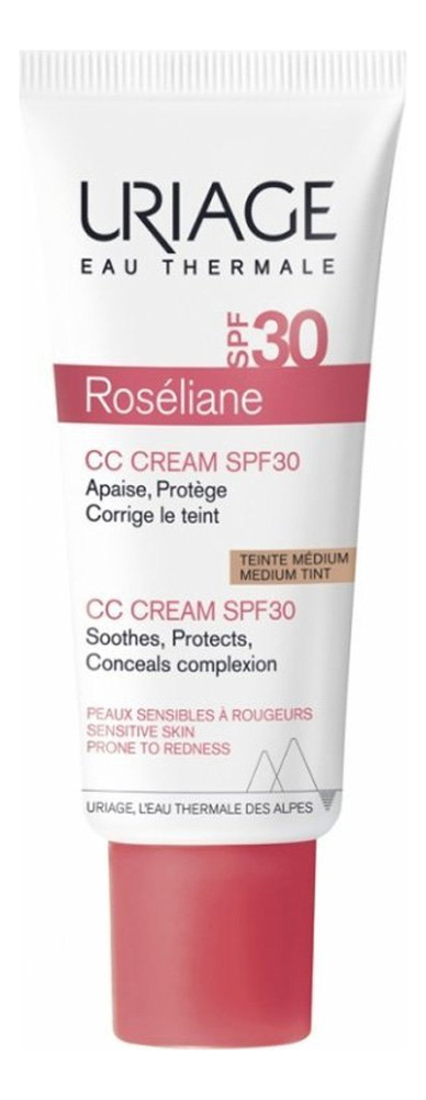 Купить CC крем для чувствительной кожи лица Roseliane CC Cream SPF30 40мл, Uriage